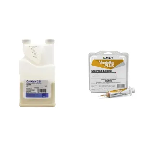BASF - 59014457 Cy-Kick CS Pest Control Insecticide 16 oz Pint & MGK Vendetta Plus Cockroach Gel (4 Tubes) Bait & IGR Killer Paste Not for Sale to: California, 4 Oz