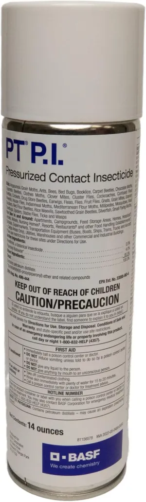 BASF PT PI Pressurized Contact Insecticide Spray, Quick Knockdown for Crawling & Flying Insects, Bed Bugs, Cockroaches, Flies, Fast Drying, Indoor Use, 14 oz