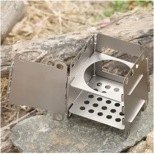 Basket Wood Burning Stove, Camping Stove, Rocket Stove, Portable Backpacking Stove for Outdoor Camping Picnic BBQ (Color : Silver, Size : 13.2x13.2x16.2cm) (Silver 18x18x19cm) (Silver 9x9x10.8c