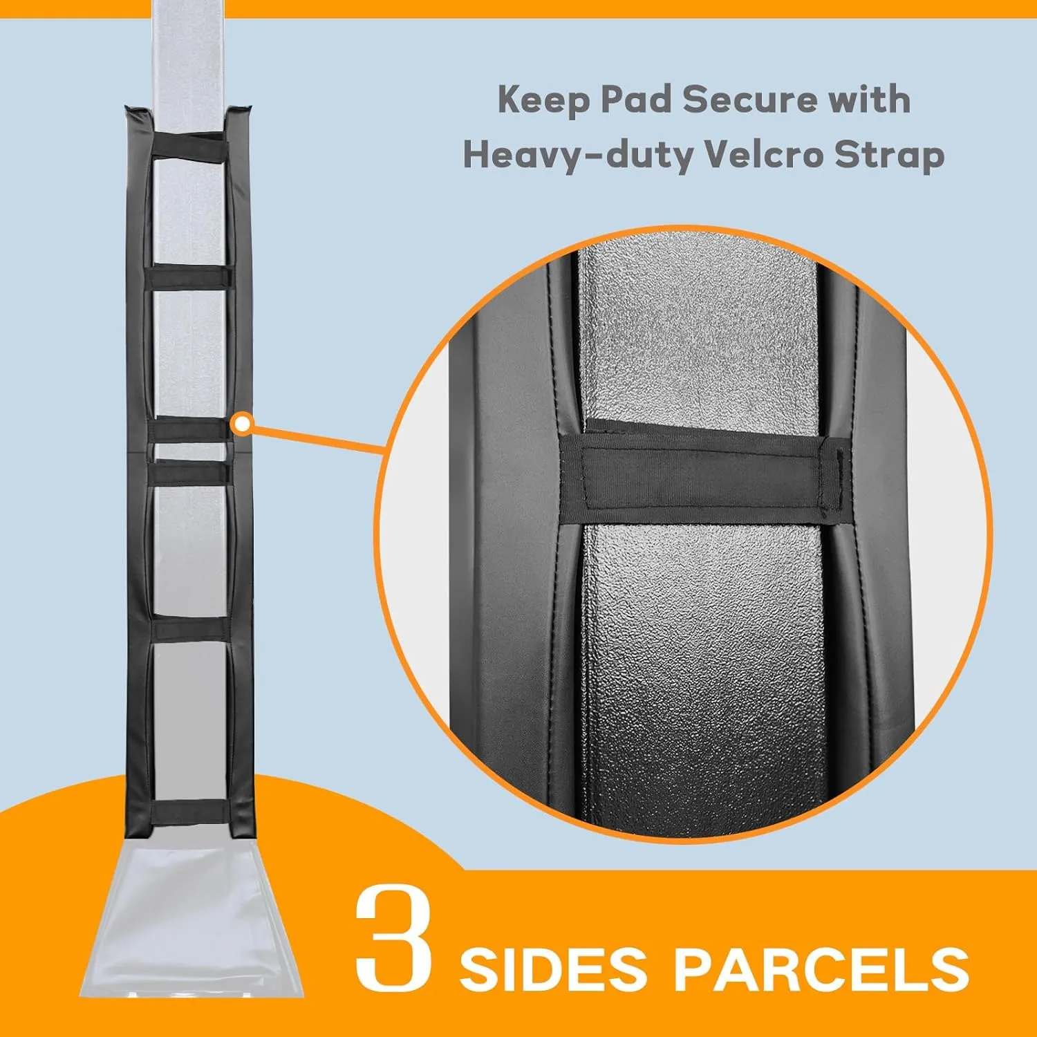 Basketball Pole Pad 72" Tall and 2"&4" Thick Fits 4"x4",5"x5",6"x6" Pole All-Weather Durable UV-Resistant Waterproof Square Basketball Pole Padding for Player Protection and Safety