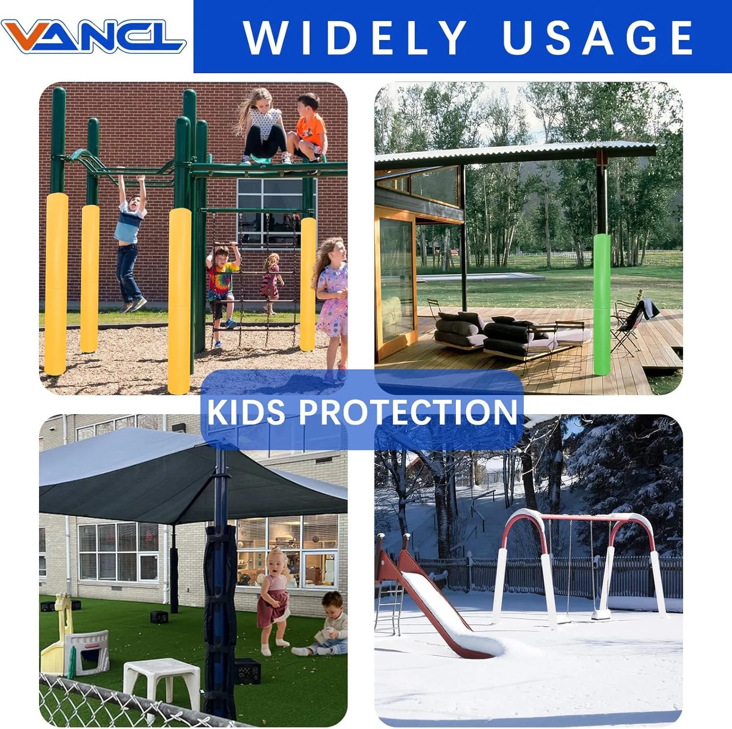Basketball Pole Padding Heavy Duty Safety Pad for 3"- 5" Round Poles, Waterproof & Durable –Garage, Basement, Outdoor Court Safety Pad