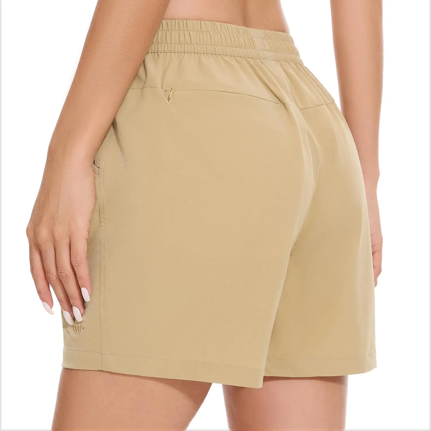 BASSDASH Women’s 5” Fishing Hiking Quick Dry Cargo Shorts with Zipper Pockets UPF 50  Water Resistant Summer Casual Shorts