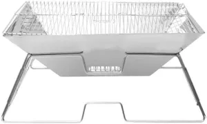 BBQ Grill Outdoor Portable Charcoal Grill, for Camping Cooking Stainless Steel Folding Grilling Stove for Travel