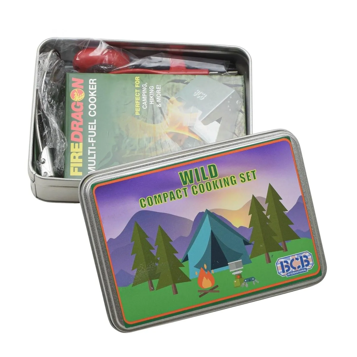 BCB WILD compact cooking set dry fuel cooker camping spoon hiking stove set