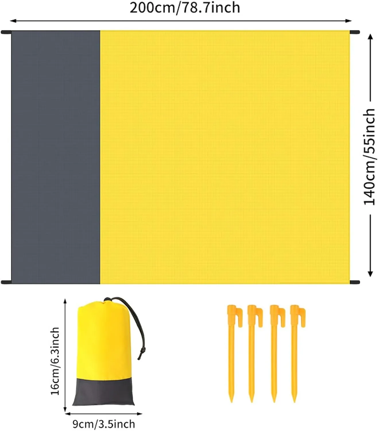 Beach Blankets, 80"×50" Waterproof Extra Large Sandproof Quick Drying Beach Mat with Storage Bag,Lightweight Picnic Mat,Durable Beach Blanket for Outdoor Hiking Travel Camping