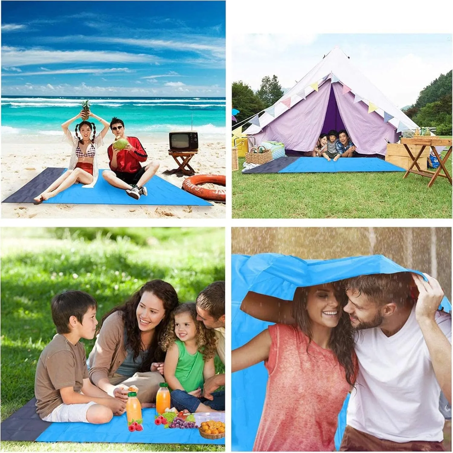 Beach Blankets, 80"×50" Waterproof Extra Large Sandproof Quick Drying Beach Mat with Storage Bag,Lightweight Picnic Mat,Durable Beach Blanket for Outdoor Hiking Travel Camping
