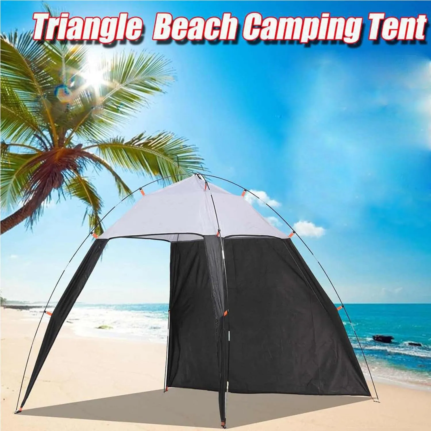 Beach Tent - Canopy Beach Shelter, Outdoors Sun Shelter | Protection Beach Canopy, Lightweight Setup Cabana, Portable Beach Shade Tent, Beach Shelter Sun Shade Tent for Beach, Park, Yard, Picnics
