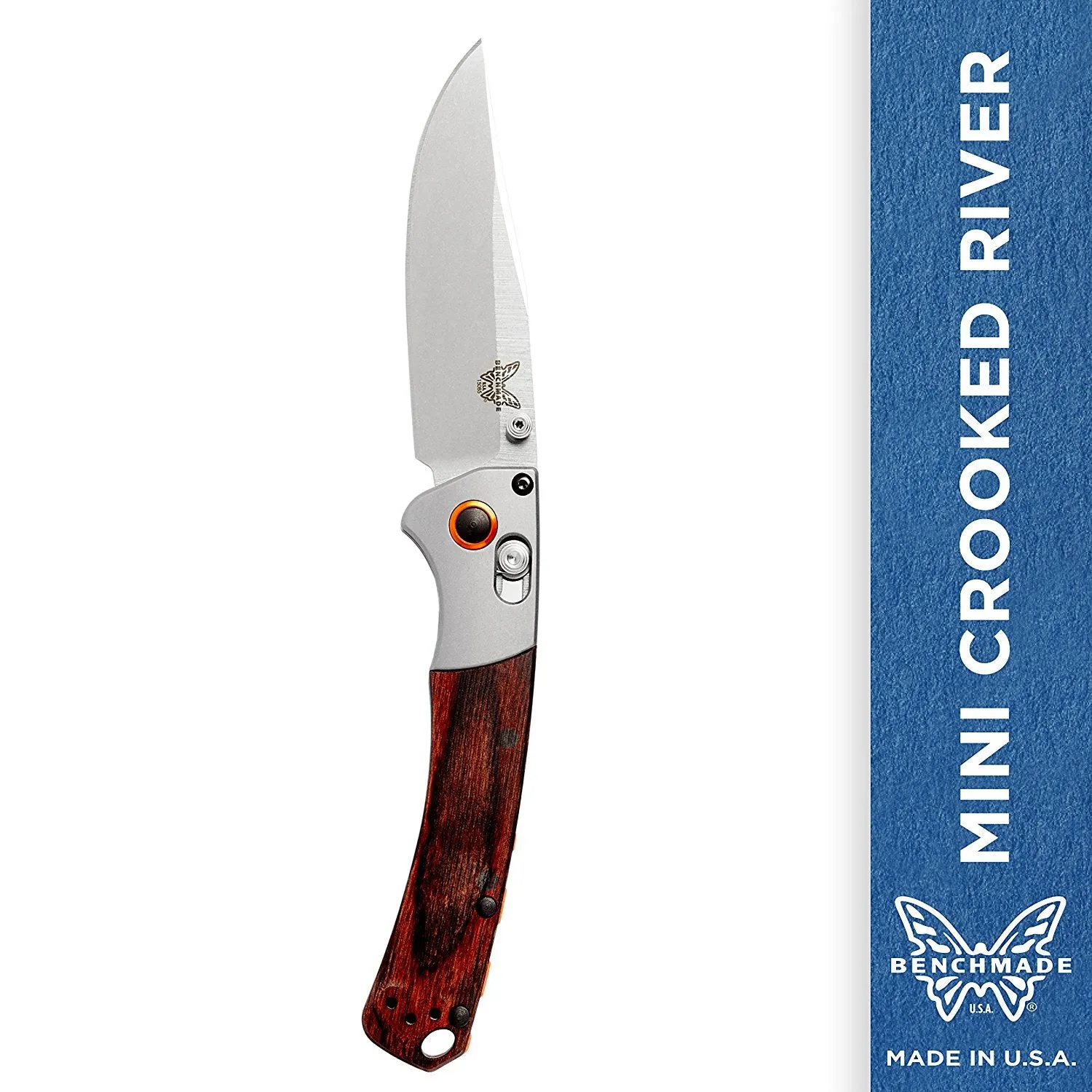 Benchmade 15085-2 Mini Crooked River 3.40" Plain Clip-point Folding Knife