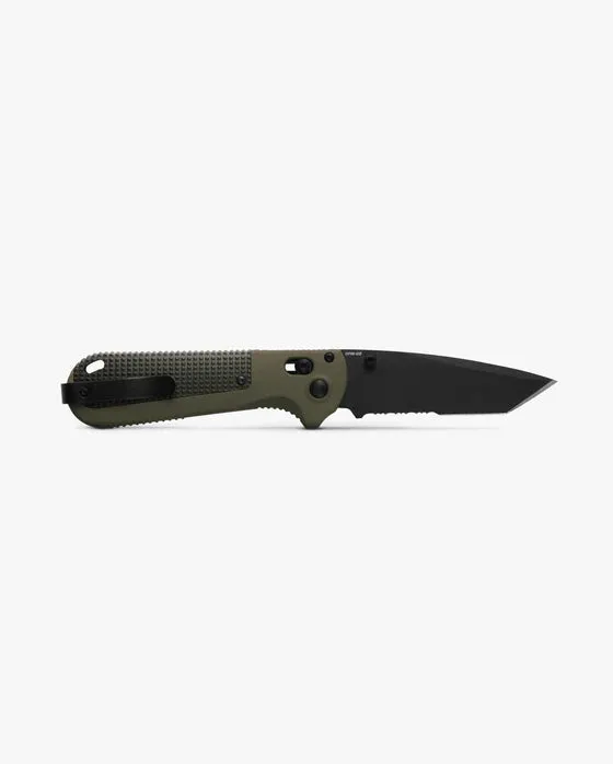 Benchmade Redoubt Ranger Green Forest Grivory 3.53" Serrated Edge Folding Pocket Knife (431SBK-1)