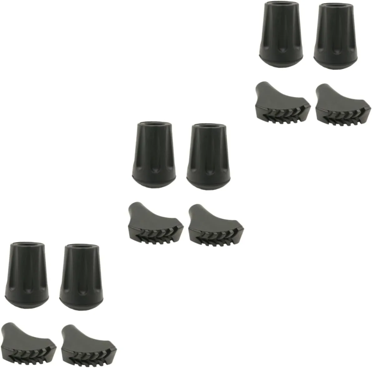BESPORTBLE 12 Pcs Replacement Trekking Pole Tips Durable Rubber Tips for Walking Sticks Enhance Grip and Traction
