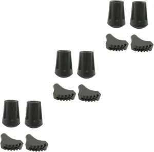 BESPORTBLE 12 Pcs Replacement Trekking Pole Tips Durable Rubber Tips for Walking Sticks Enhance Grip and Traction