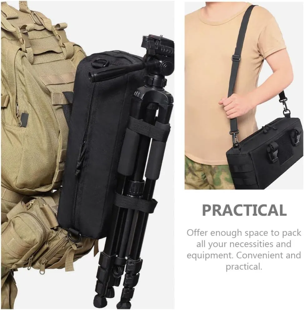 BESPORTBLE Heavy Duty Cargo Duffel Large Bag Outdoor Gym Bag Crossbody Tools Storage Pouch for Camping Hiking Running Trekking Black