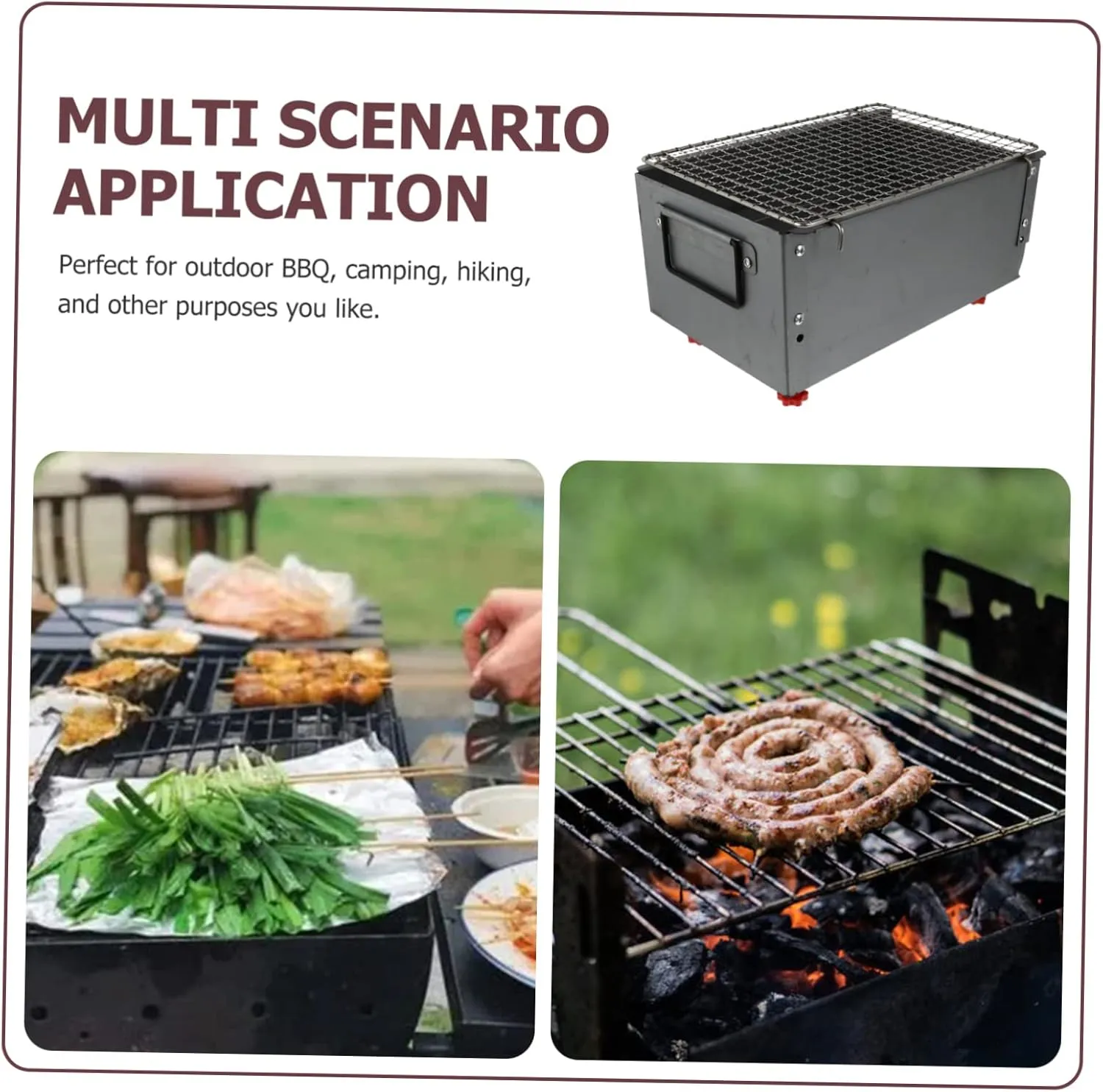BESPORTBLE Outdoor Grill Professional Bbq Iron Alloy Grill Camping Bbq Compact Design