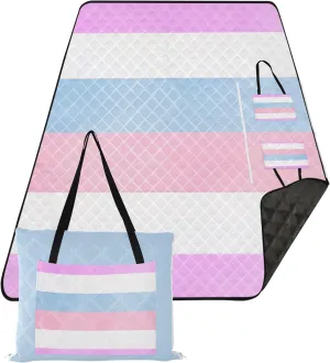 Bigender Sign Pride Flag Texture Beach Blanket Waterproof Sandproof Cute Picnic Essentials Foldable Grass Blankets for Outdoors 80" x 60"