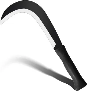 Billhook Sickle Garden Tools Machete Knife Brush Clearing Sickle Machete with Carbon Steel Blade Sickle Knife Billhook Machete Sickle for Grass, Harvest, Weeding Sickle Machete
