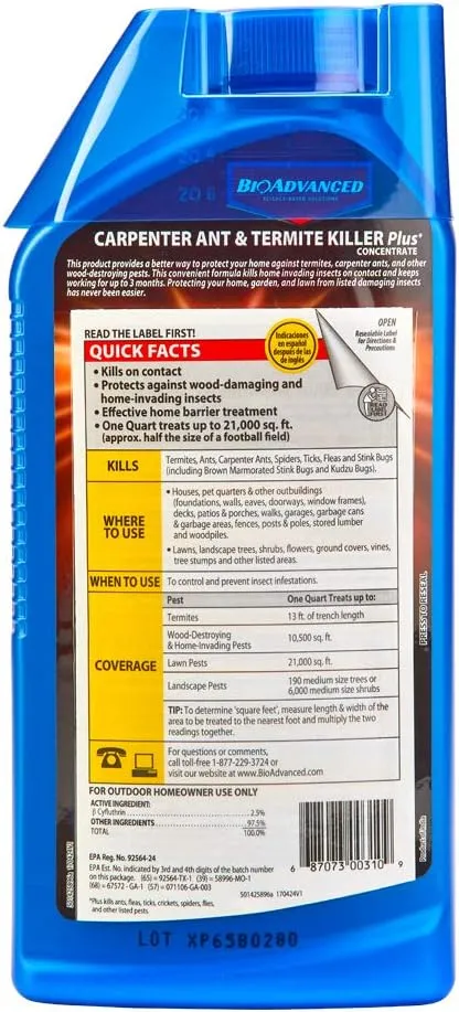 BioAdvanced Carpenter Ant & Termite Killer Plus, Concentrate, 40 oz