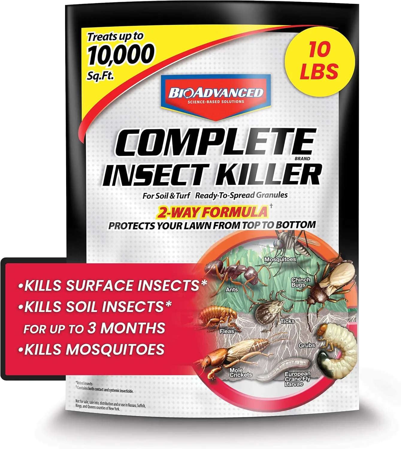 BioAdvanced Complete Brand Insect Killer for Soil and Turf, Granules, 10 lb, Outdoor Ant Killer