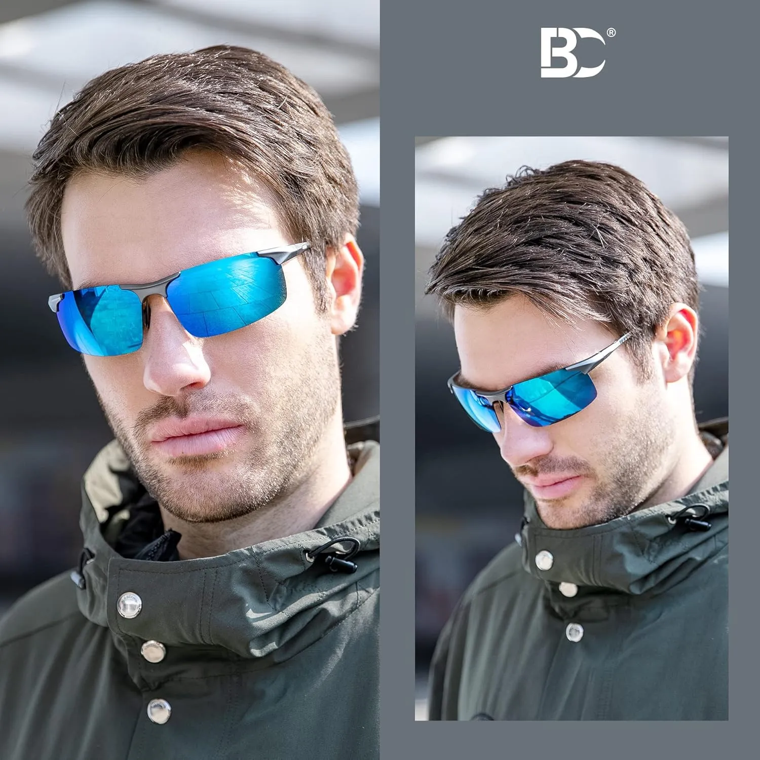 BIRCEN Polarized Carbon-Fiber Sunglasses for Men: Ultralight UV Protection Sun Glasses for Outdoor Sports Fishing Golf Hiking