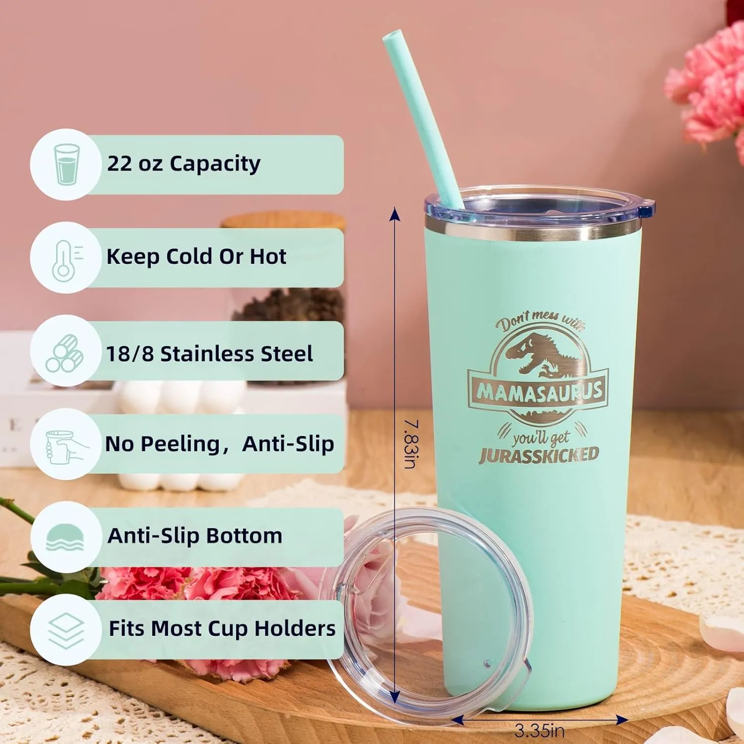 Birthday Gifts for Mom & Wife - Mothers Day Gifts for Daughter, Son & Kids - 22 Oz Tumbler