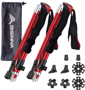 BISINNA Folding Trekking Poles - Lightweight & Adjustable