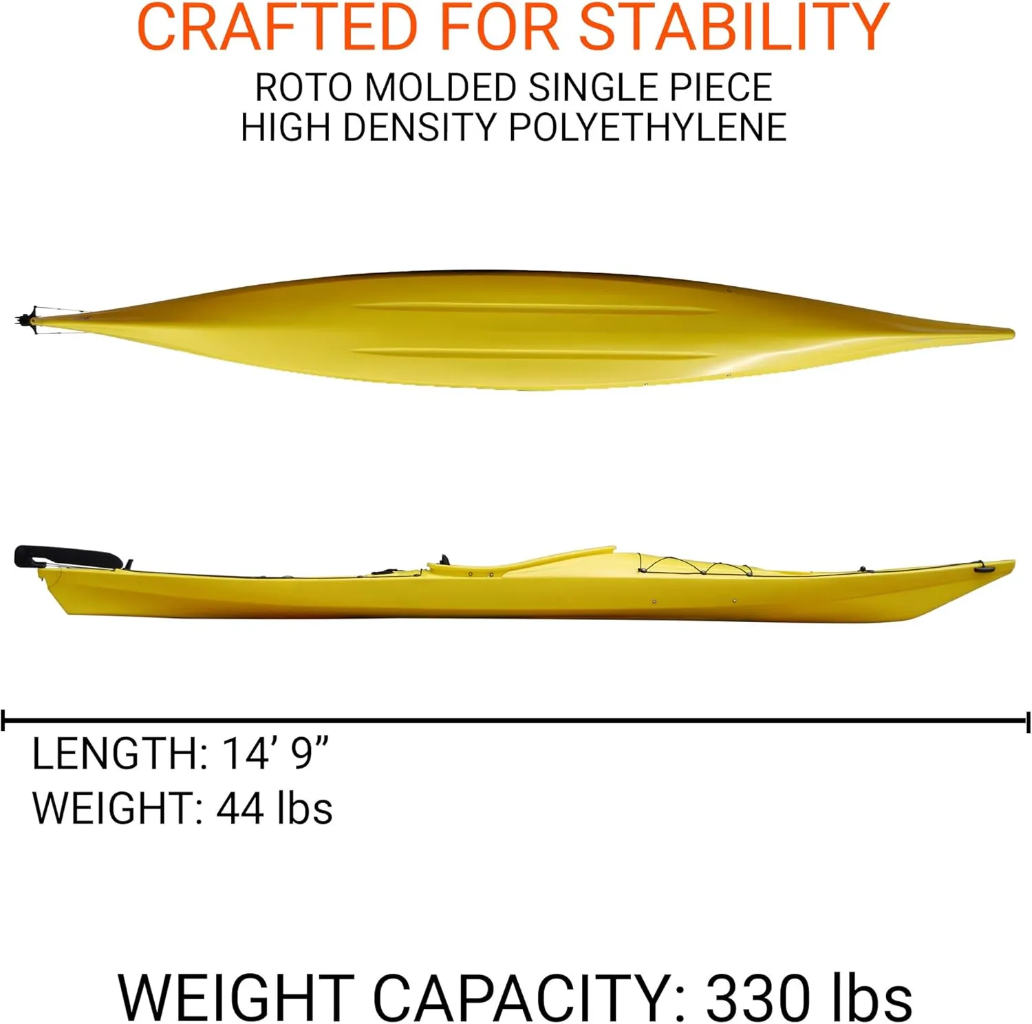 BKC SK287 Angler Touring Kayak – 14.75-Foot Solo Distance Sit-in Travel Kayak for Open Water Paddling, Collapsible Paddle Included
