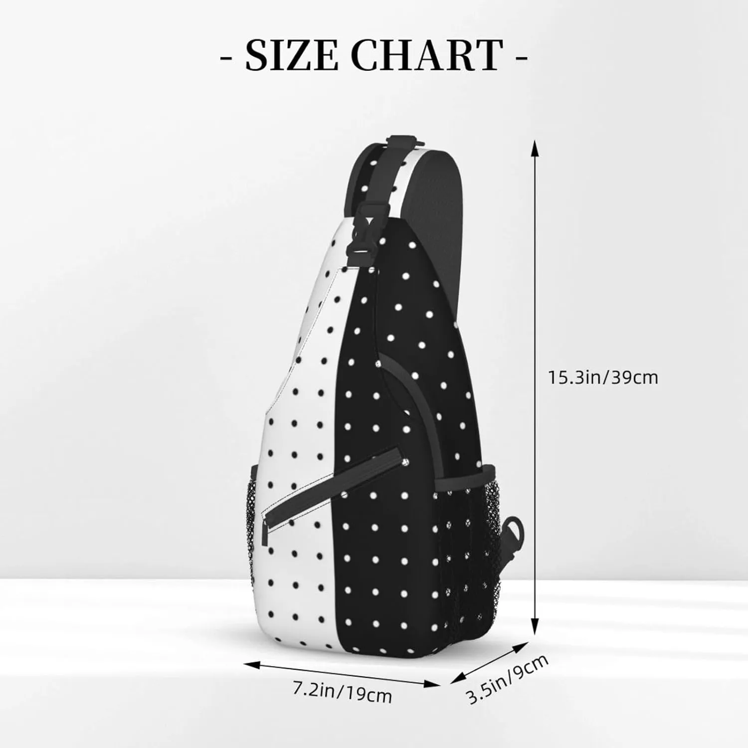 Black and White Sling Bag, Funny Crossbody Backpack Shoulder Chest Bag for Women Men Travel Hiking Daypack