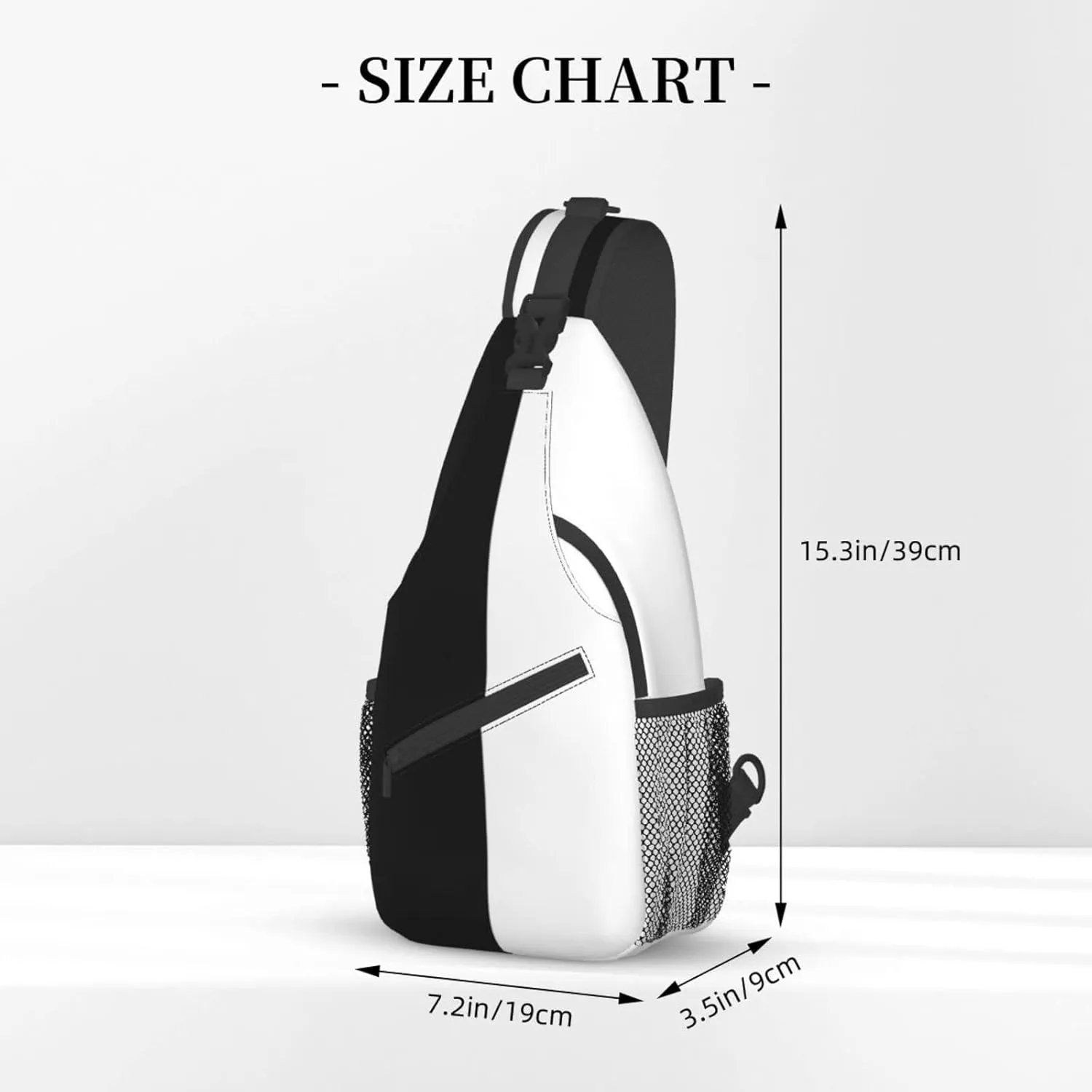 Black and White Sling Bag, Funny Crossbody Backpack Shoulder Chest Bag for Women Men Travel Hiking Daypack