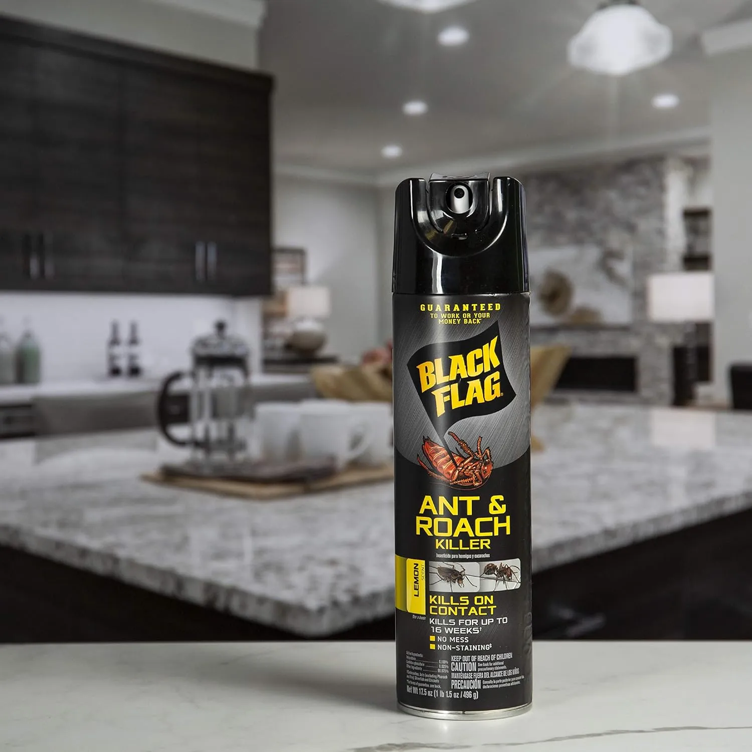 Black Flag Ant & Roach Killer Aerosol, Lemon Scent, 17.5-Ounce, 12-Pack