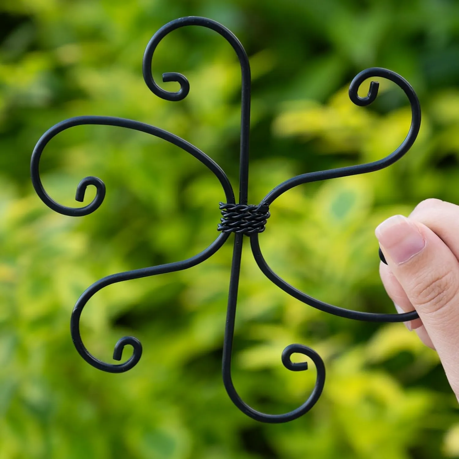 Black Monstera Plant Support 5.5*5.5IN -Premium Stem Support System for Indoor Plants, Durable Stabilizer for Monstera and Climbing Plants, Easy Installation Leaf Holder, Fishbone Cactus Stake