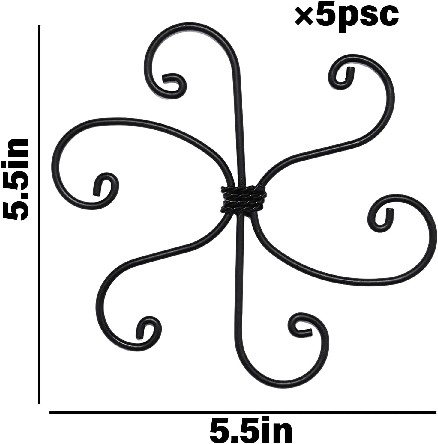 Black Monstera Plant Support 5.5*5.5IN -Premium Stem Support System for Indoor Plants, Durable Stabilizer for Monstera and Climbing Plants, Easy Installation Leaf Holder, Fishbone Cactus Stake