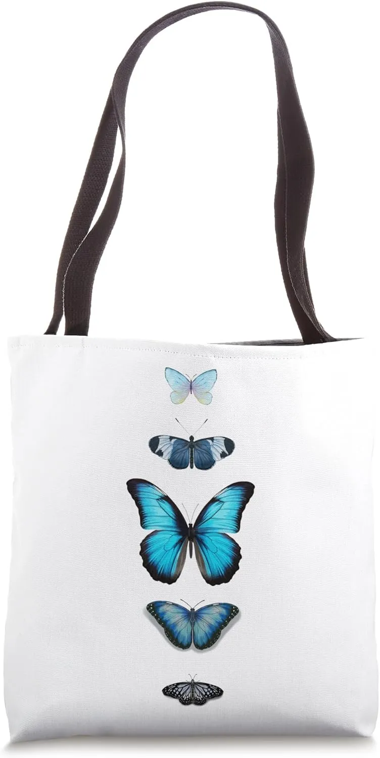 Blue Butterfly Specimen Collection Design by Gilded Lillie Tote Bag