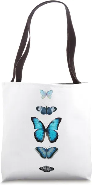 Blue Butterfly Specimen Collection Design by Gilded Lillie Tote Bag
