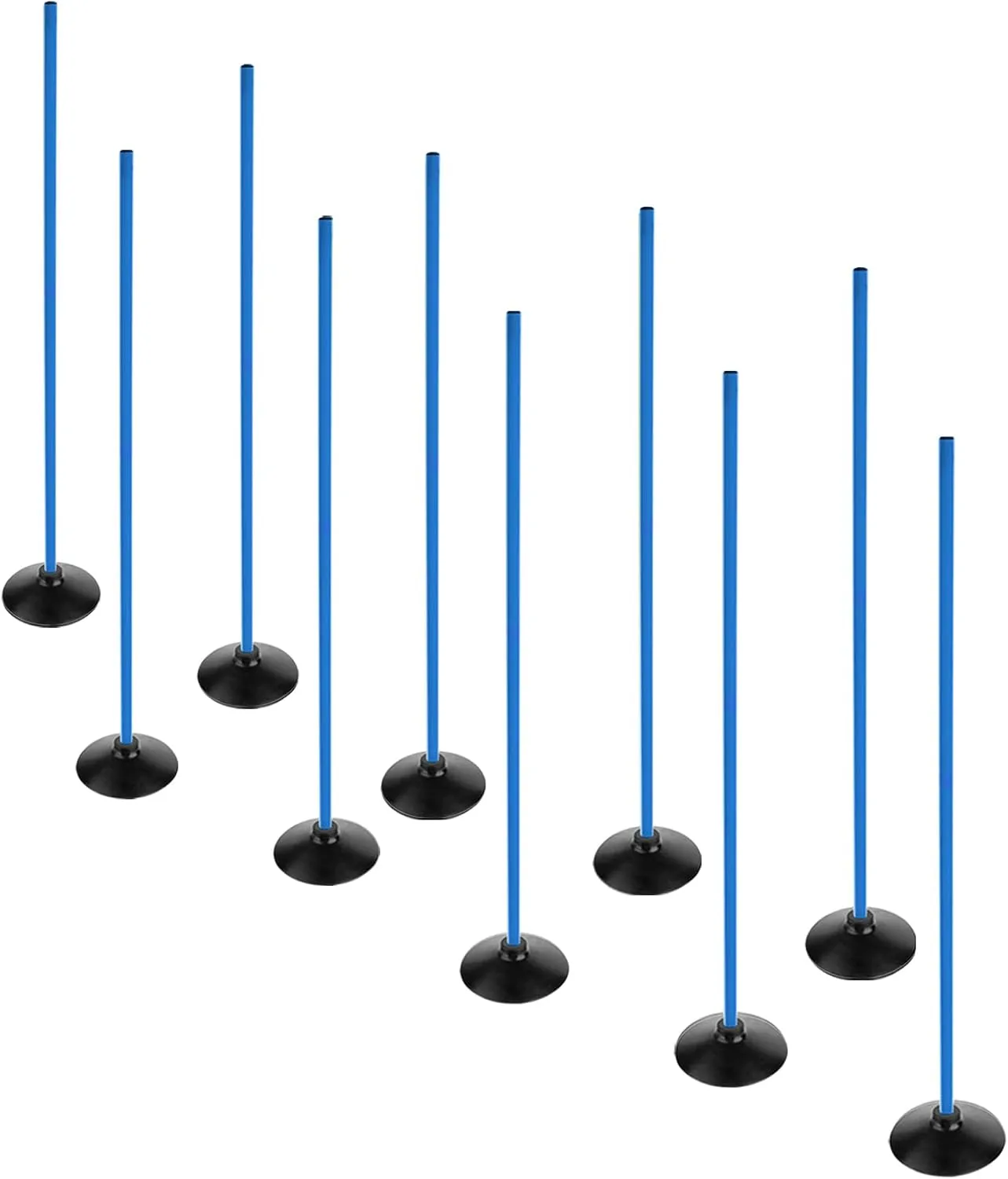 Blue Soccer Agility Poles Set Detachable Sports Trainning Speed Pole Slalom Poles with Rubber Base Sport Traning Equipment