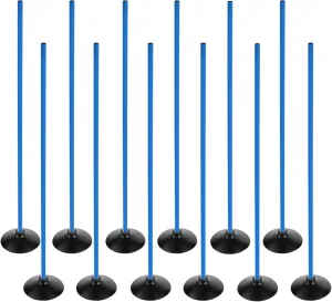 Blue Soccer Agility Poles Set Detachable Sports Trainning Speed Pole Slalom Poles with Rubber Base Sport Traning Equipment