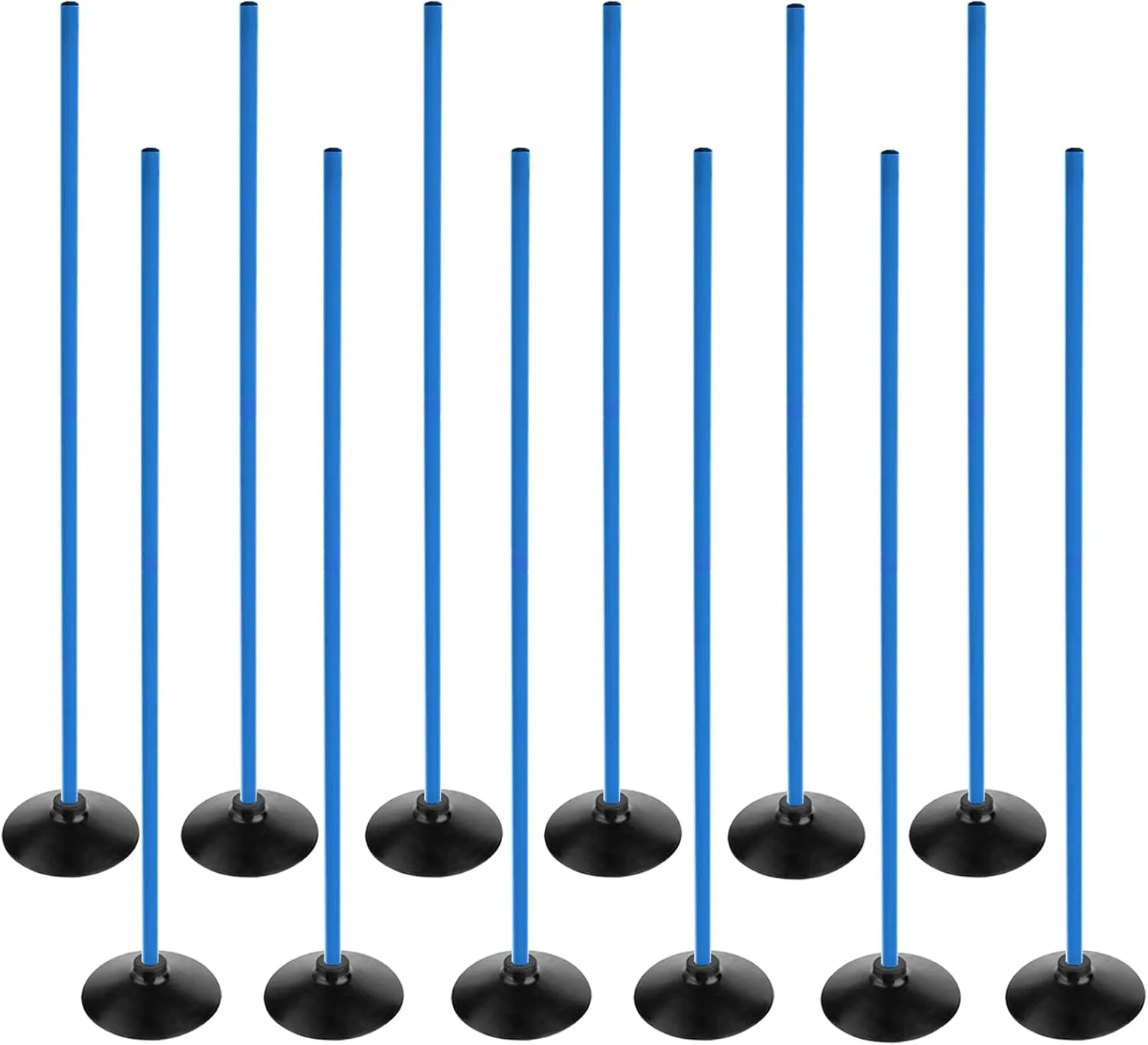 Blue Soccer Agility Poles Set Detachable Sports Trainning Speed Pole Slalom Poles with Rubber Base Sport Traning Equipment