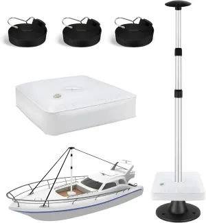 Boat Cover Poles Adjustable Boat Cover Support Poles Pontoon Boat Cover Support System Pontoon Support Poles for Boat Cover Support with Straps and Weight Bag for Pontoon,Jon Boat,V Hull Boat, 1 Pack