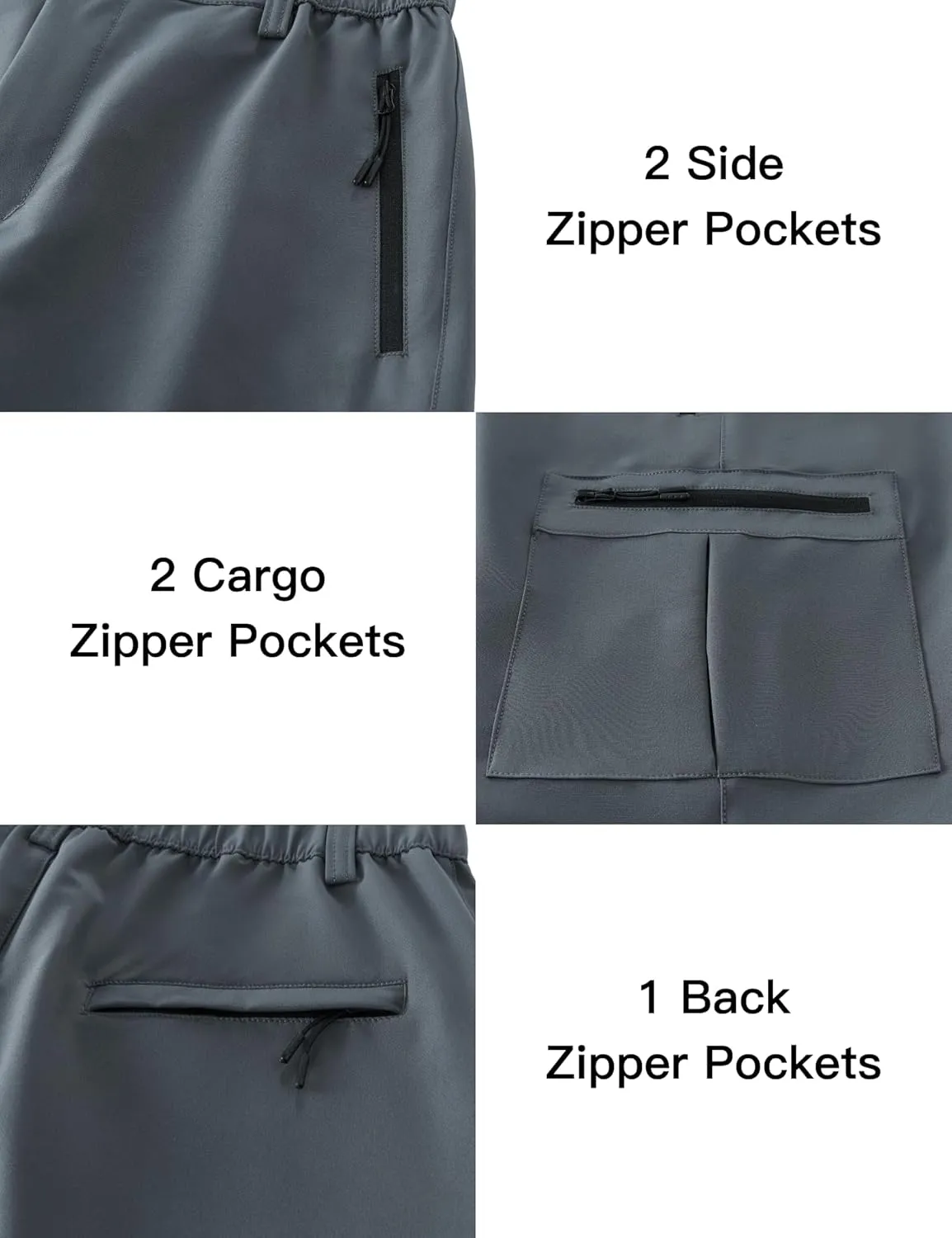 BOJIN Men's Hiking Cargo Shorts with 5 Zipper Pockets Lightweight Quick Dry Casual Wear Golf Fishing Shorts 9 inch Inseam