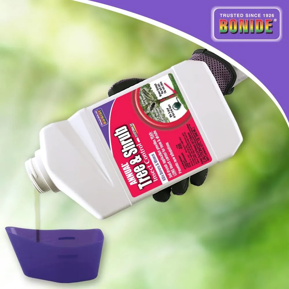 Bonide Annual Tree & Shrub Insect Control with Systemaxx, 32 oz Concentrate, Year Long Protection and Bug Killer