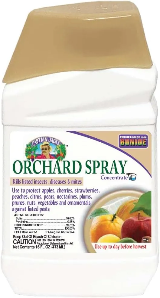 Bonide Captain Jack's Citrus, Fruit & Nut Orchard Spray, 16 oz Concentrate, Multi-Purpose Fungicide, Insecticide and Miticide