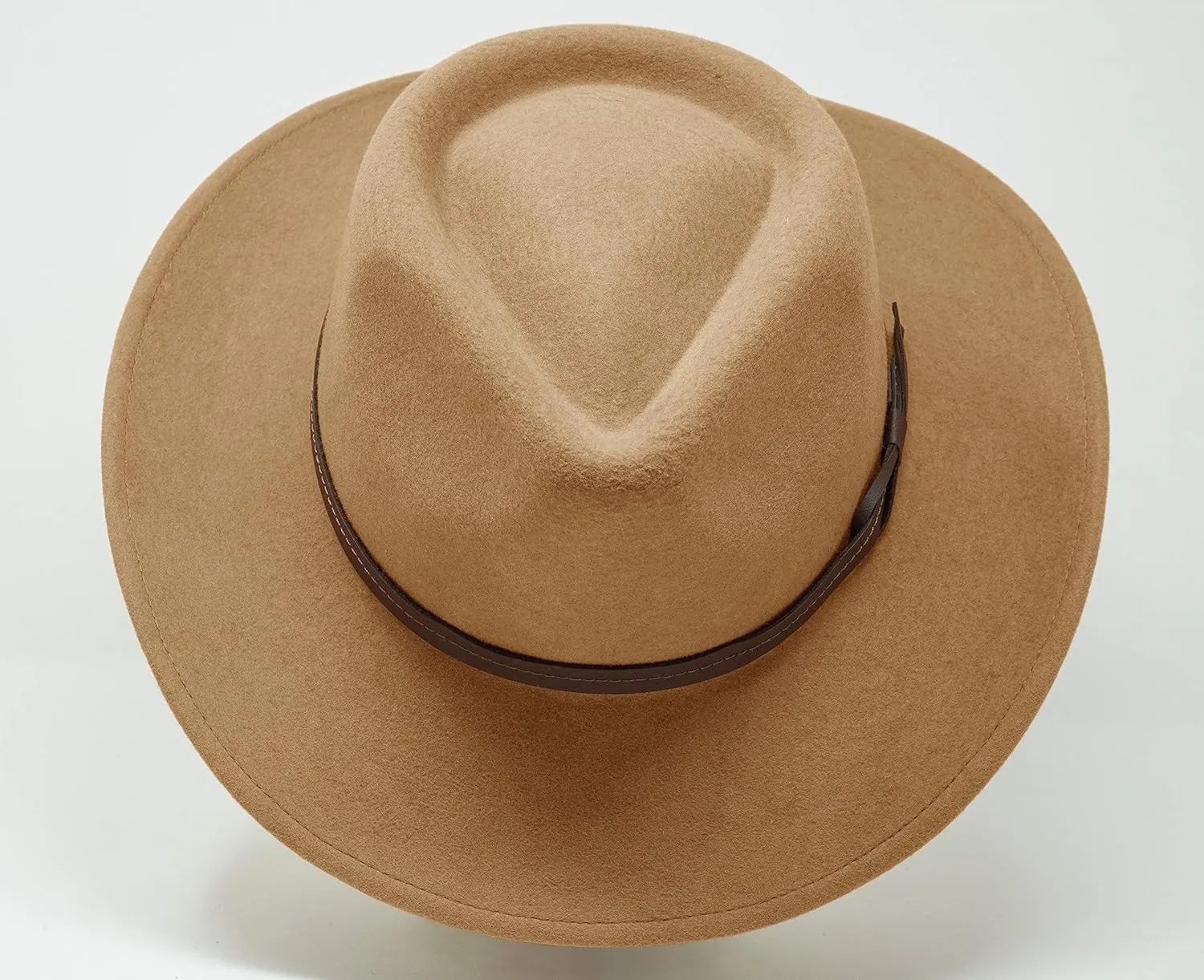 Borges & Scott Hardy - Lightweight Wide Brim Fedora - Leather Band - 100% Wool Felt - Crushable for Travel - Water Resistant