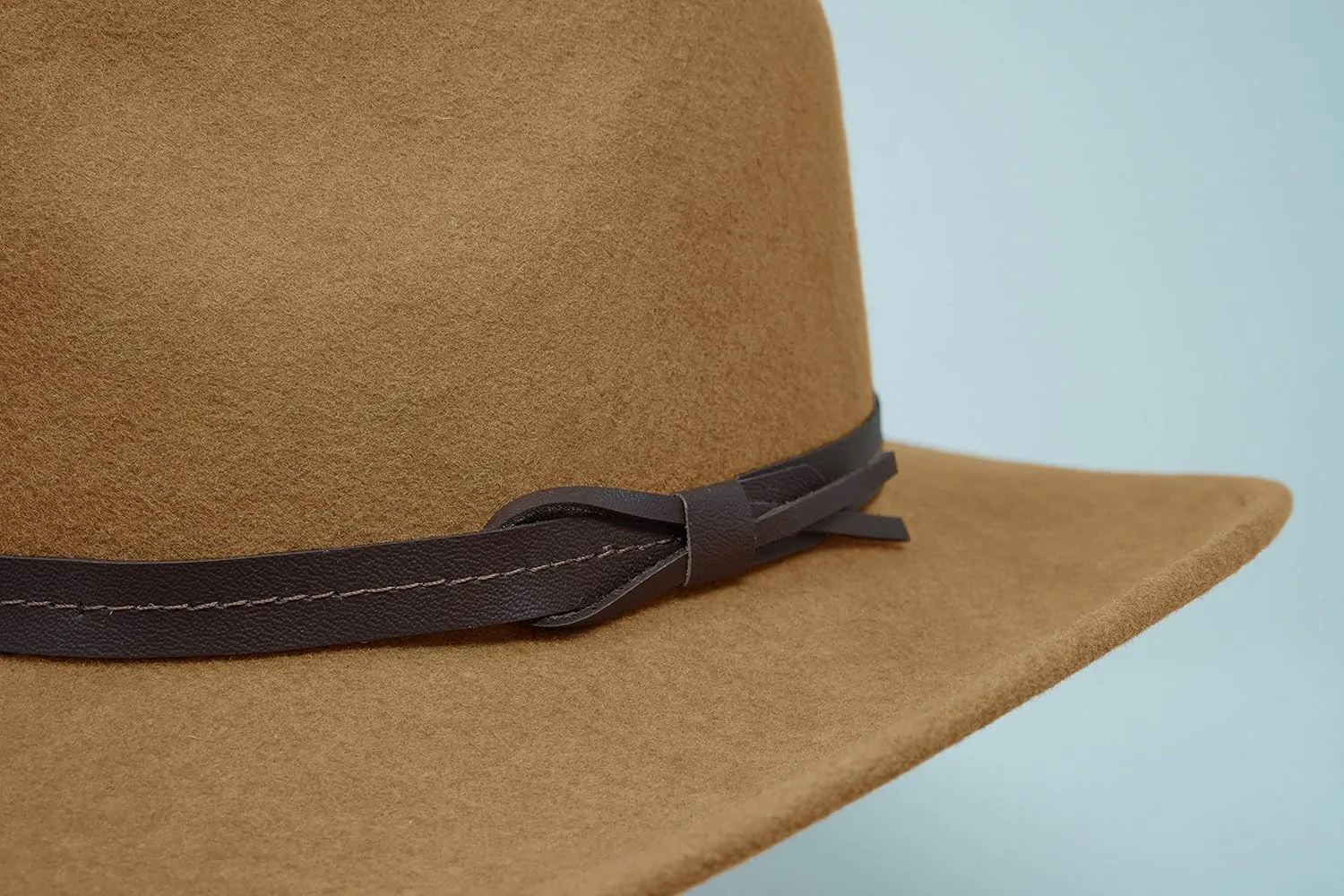 Borges & Scott Hardy - Lightweight Wide Brim Fedora - Leather Band - 100% Wool Felt - Crushable for Travel - Water Resistant