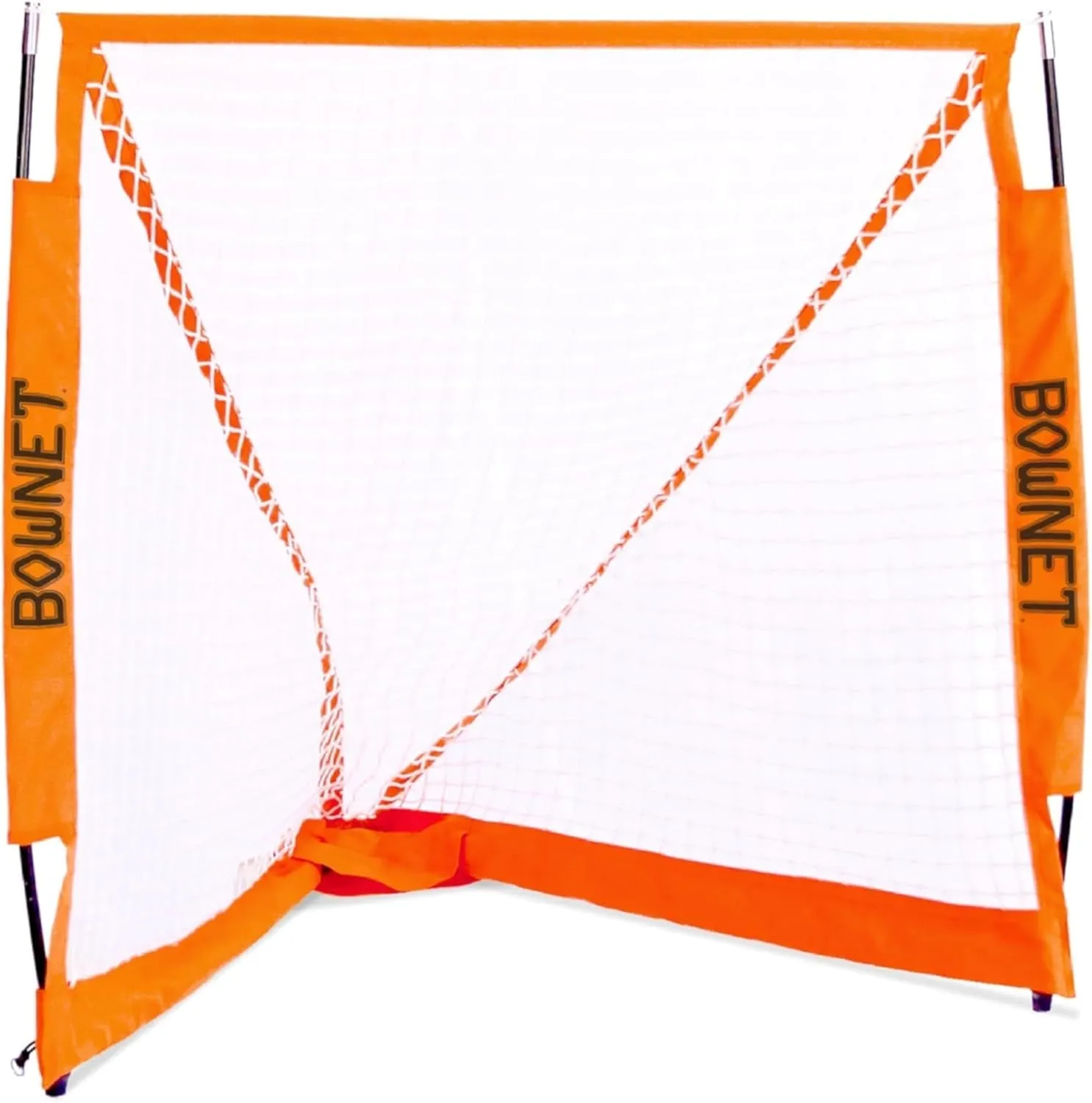 Bownet Box Lacrosse Goal Net (4' 6") Durable, Collapsible, and Portable Lacrosse Goals - Great Sports Equipment for Indoor and Outdoor Practice, White (BowLAX 4-6Box)