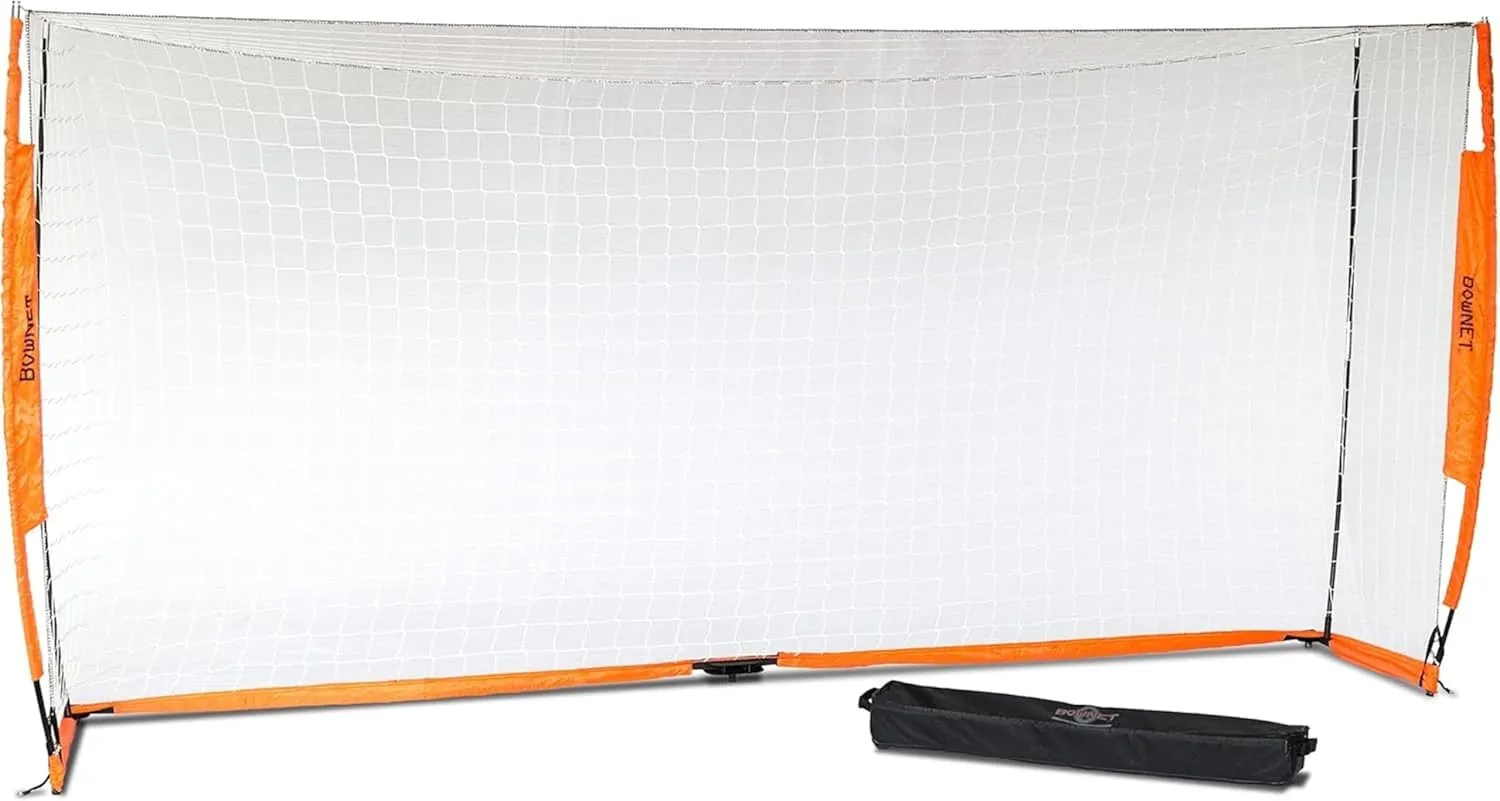 Bownet Regulation Portable Soccer Goal – Folding Pop Up Net for Backyard Training & Games, w/Carry Bag