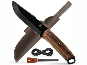 BSH4_F Dusk – Carbon Steel Bushcraft Knife with Ferro Rod and Leather Sheath