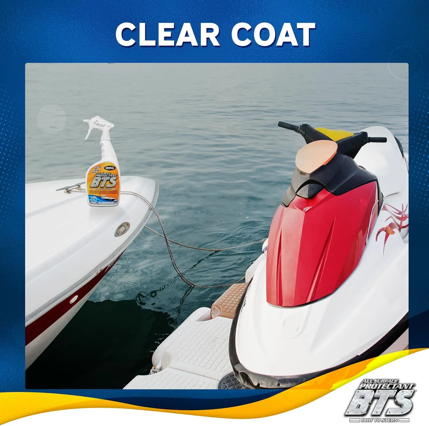 BTS - Bow to Stern | Marine Multi-Surface UV Protection Boat Spray for Vinyl, Gel-Coat, Leather, Plastic and Rubber | Water Repellent Surface Reduces Oxidation Process