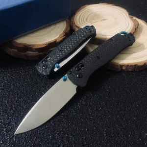 Bugout Knife MINI Axis Lock Knife Folding Pocket Knife for Men Survival Knives with Clip D2 Steel Blade Carbon Fiber Handle (black)