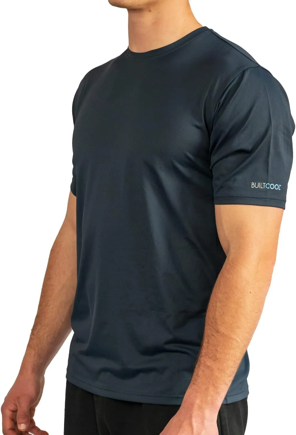 BUILTCOOL Men’s Crew Neck Shirt – Quick Dry Shirts for Men, Instant Cooling Moisture Wicking, UPF 50 Sun Protection