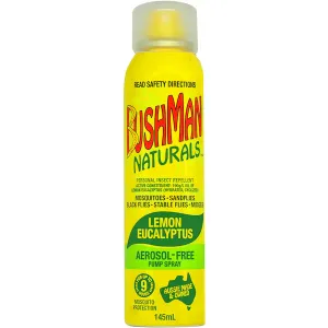 Bushman Naturals Insect Repellant Pump Spray - 145mL, Lemon Eucalyptus Scented