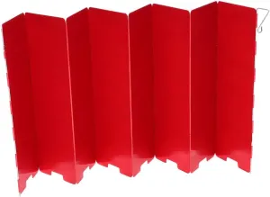 Camp Stove Windscreen, Camping Accessories 8 Plate Foldable Aluminium Alloy Windscreen with Bottom for Camping (Red)