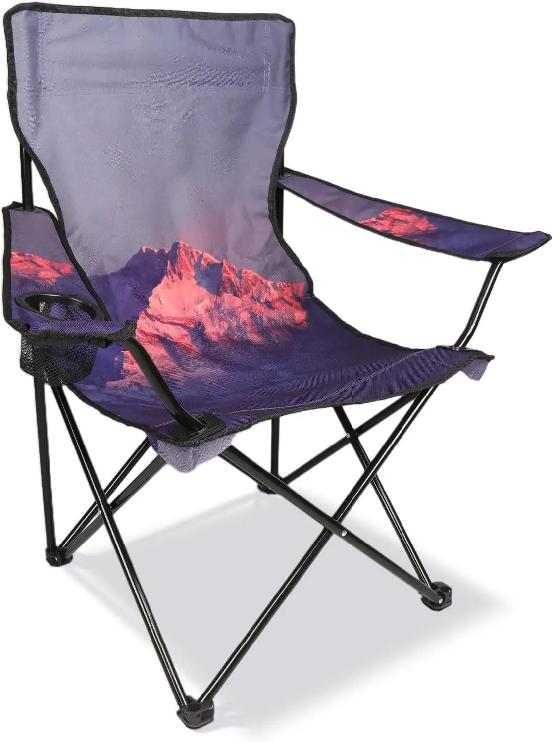 Camping Chair Portable Camp Chair, Folding Lawn Chair with Cup Holder for Outdoor Camping, Hiking, Travel, Patio, Beach, Picnics